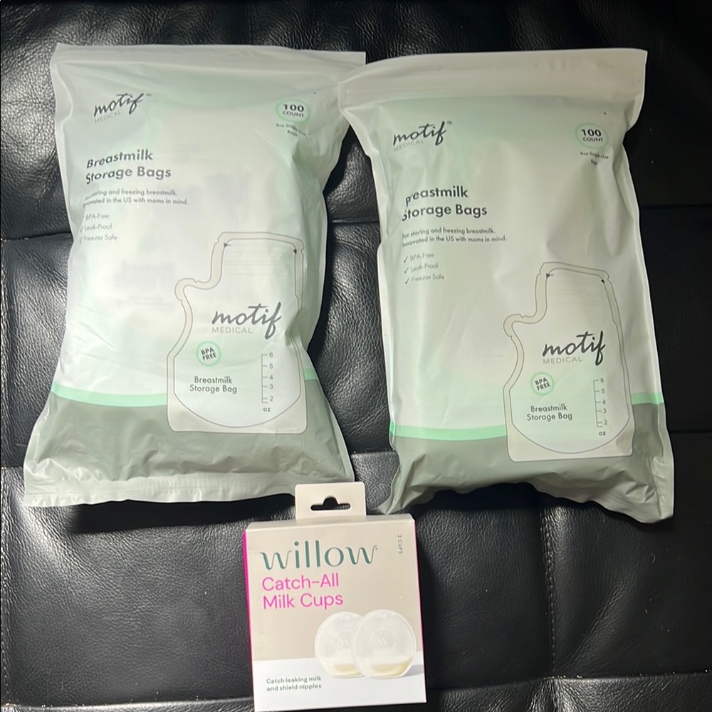 Motif Breastmilk Storage Bags and Willow Milk Cups